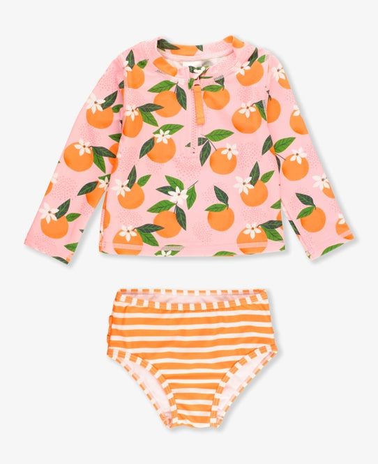 Clementine Long Sleeve Rash Guard Bikini