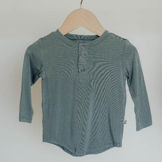 Sea Blue Long Sleeve Henley