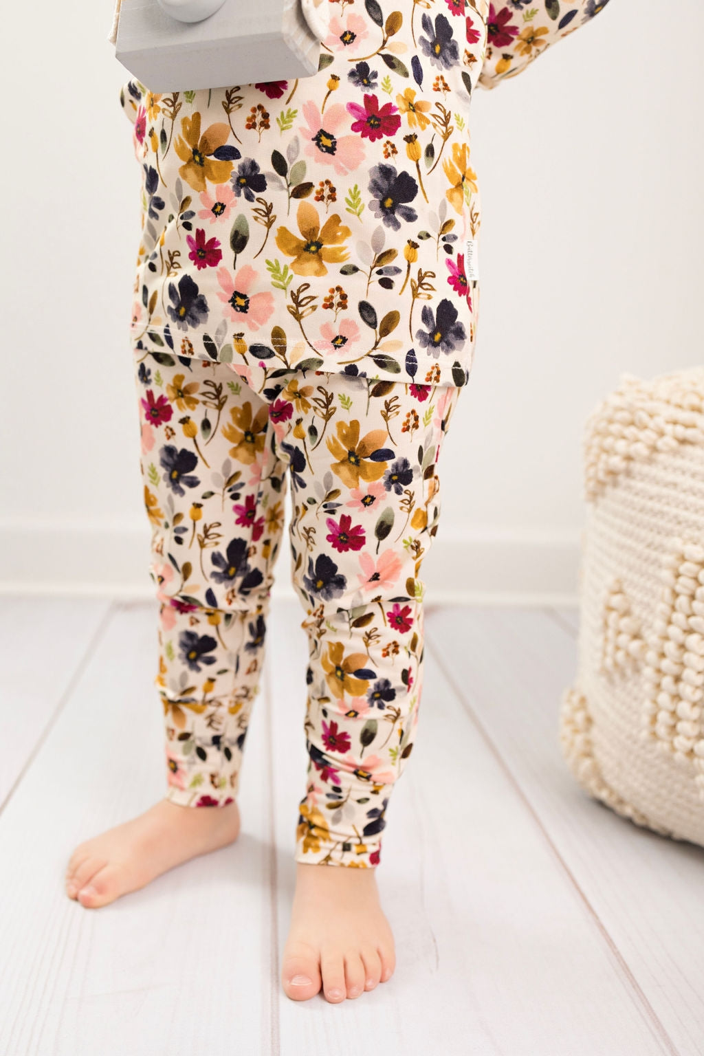Watercolor Floral Two Piece Bamboo Pajamas