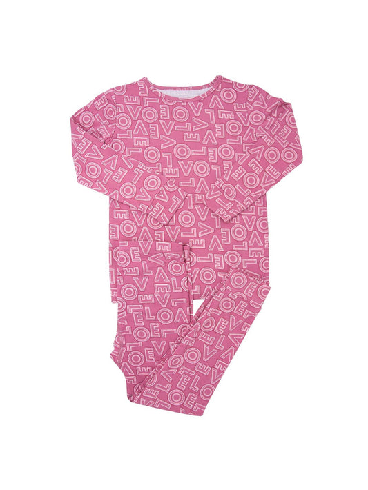 Pink Love Bamboo Two Piece Pajamas