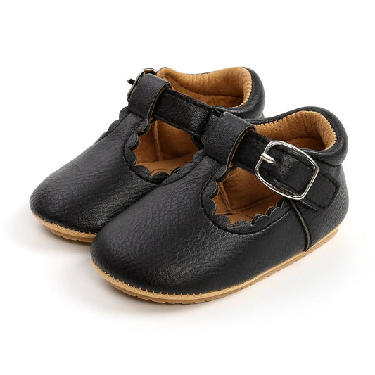 Black Mary Jane Moccasins