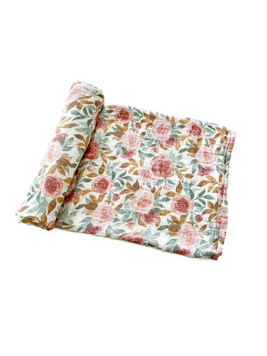 Floral Muslin Swaddle Blanket