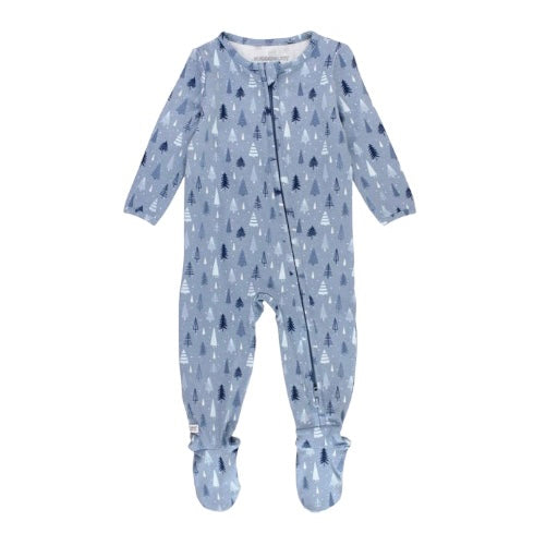 Frosted Forest Pajamas - Zipper Footies