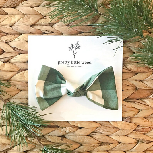 Green Gingham Bow