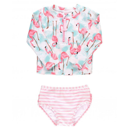 Flamingo Long Sleeve Rash Guard Bikini