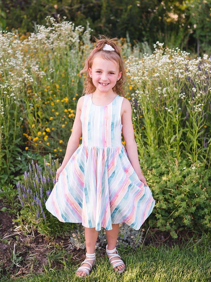 Watercolor Stripe Dress