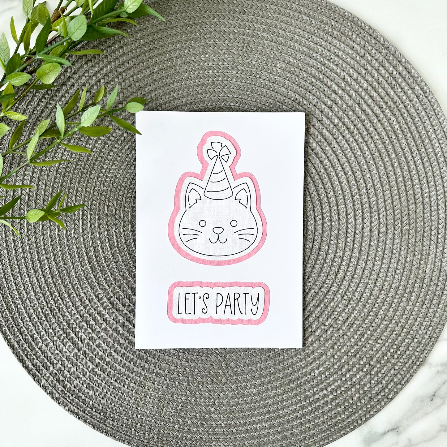 Let's Party Greeting Card - Cat